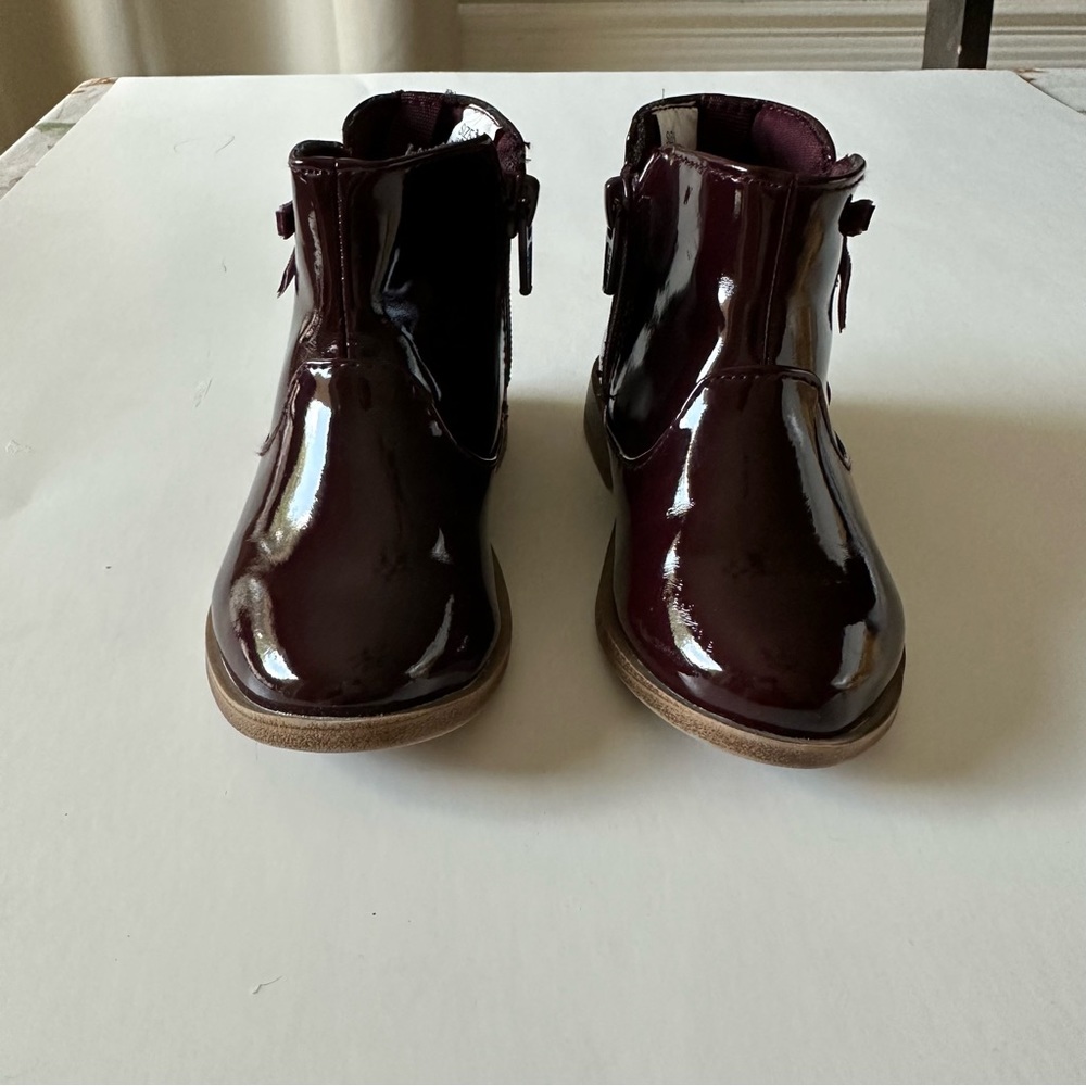 Burgundy toddler girl boots